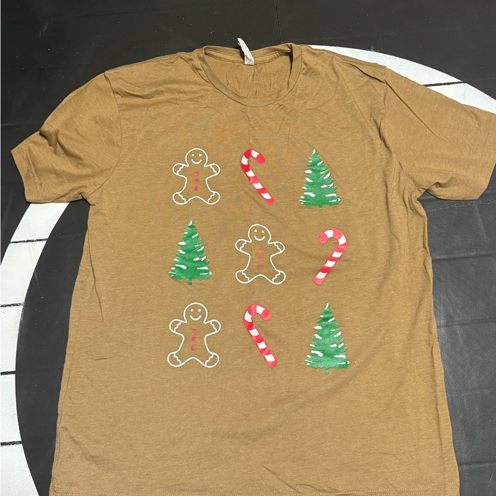Festive Gingerbread and Candy Cane T-Shirt